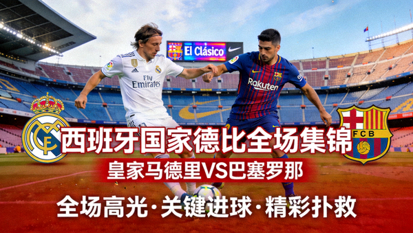 皇家马德里对阵巴塞罗那西班牙国家德比全场集锦封面